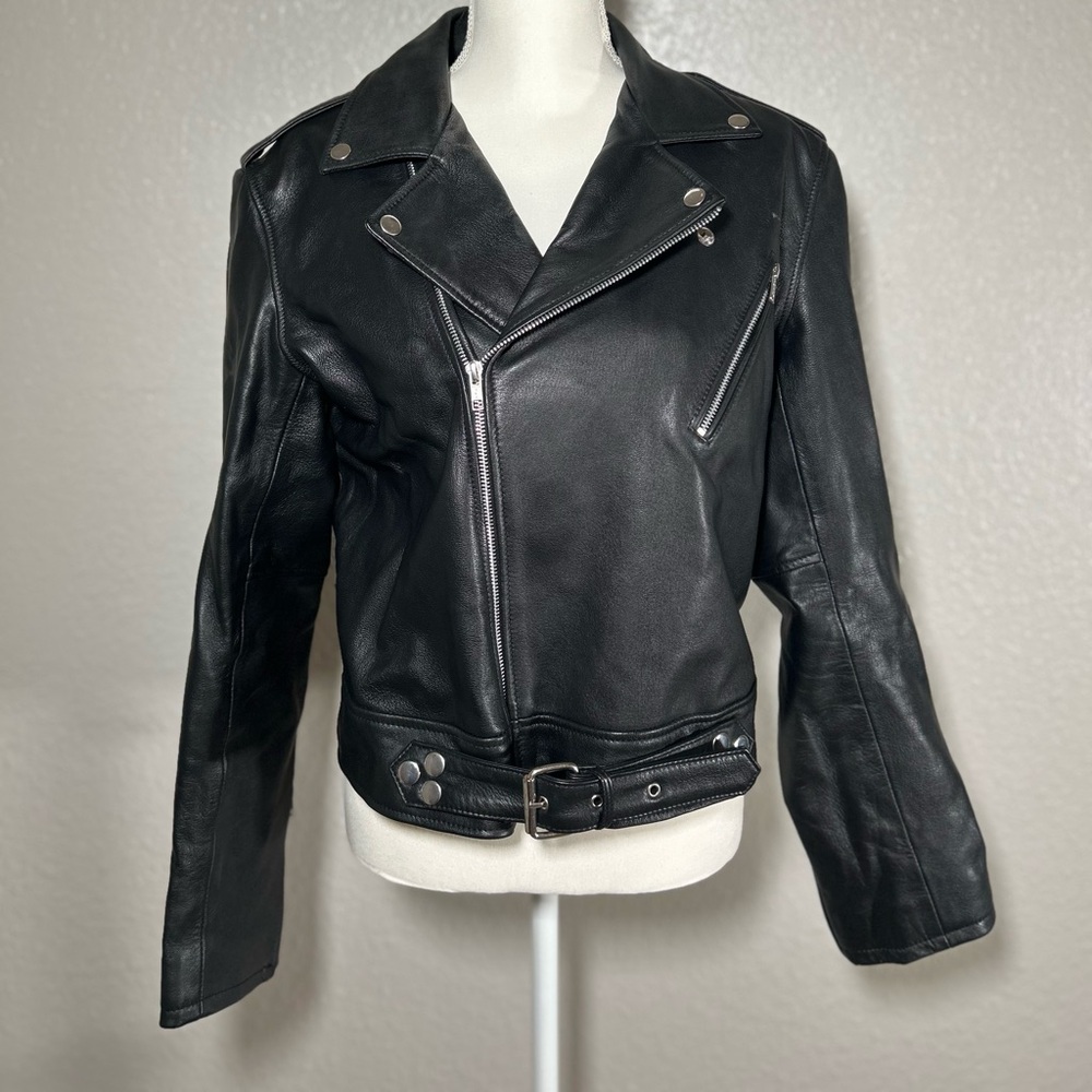Luis Leather biker leather jacket women Xl vintage
